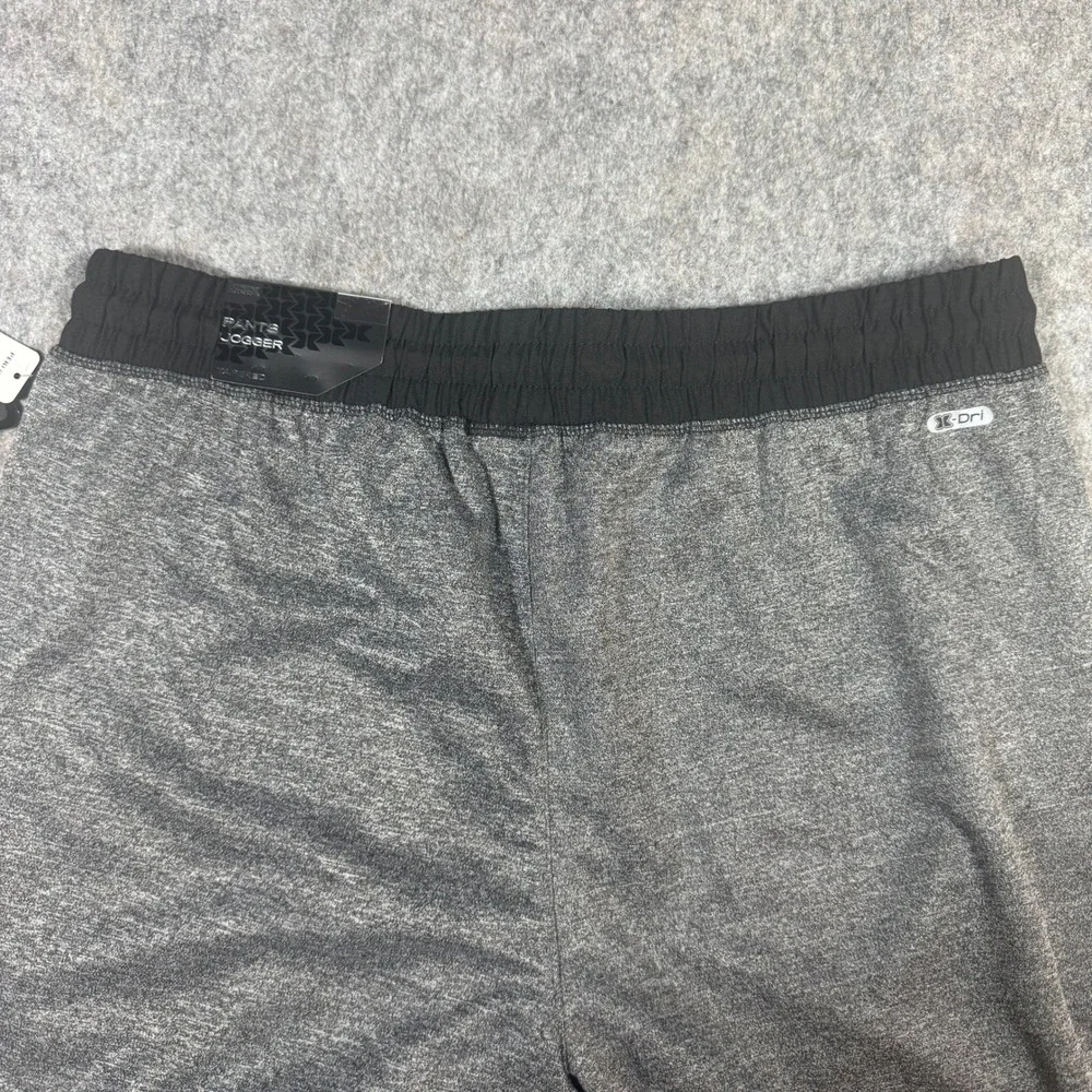 RBX Active Mens Tapered Jogger Pants Black Grey Heather X-Dri CRM7003 Large NEW
